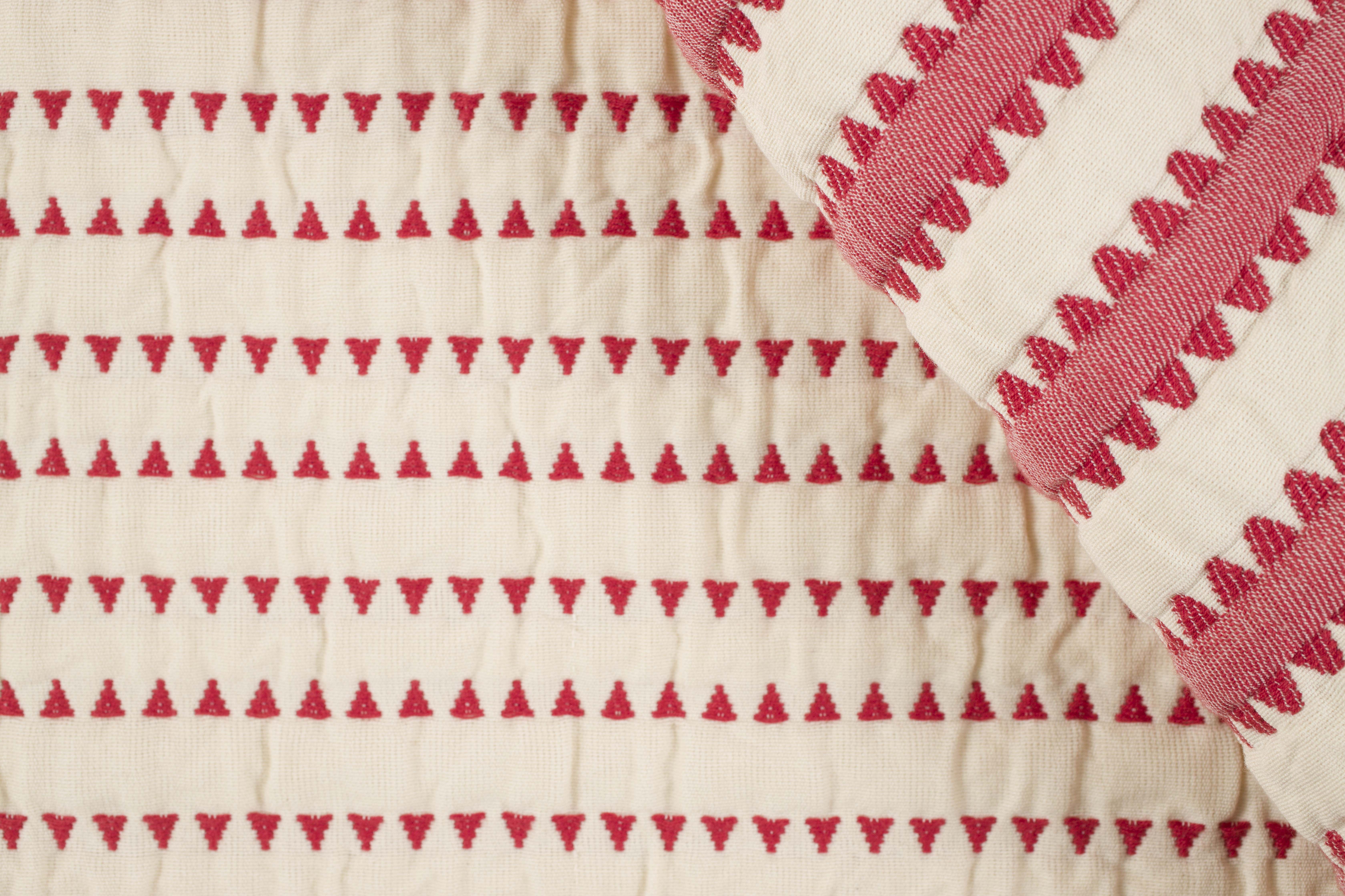 C&C Milano Fabrics FRECCIA White/Red Cotton ELBA | 100% 149538